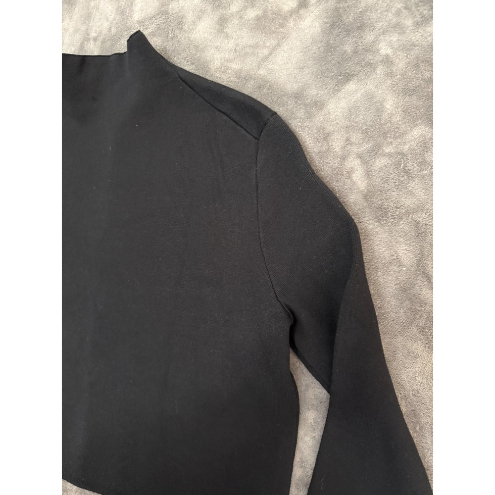 Antonio Melani Women's Small Black Mock Neck Sweater Cropped Career Minimalist - Picture 8 of 11